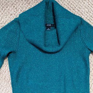 Alfanic Metallic Thread Green Sweater